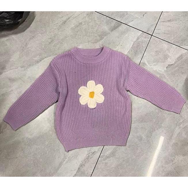 Product Introduction of Kids Girl Sweater Casual Cute Crochet Flowers Warm Knitted Long Sleeves Pullover Infant Knitwear for Toddler 42
