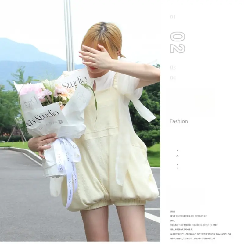 [20 LEMBAR] Kertas Buket Bunga Kertas Cellophane Edisi 'I Love You "/ Flower Wrapping 5