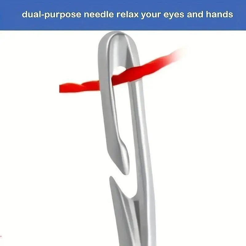 Stainless Steel Self-threading Needle Set, 30pcs/set Multipurpose Household Hand Sewing Needle with Wooden Needle Case, Sewing Supplies for Home Use 4
