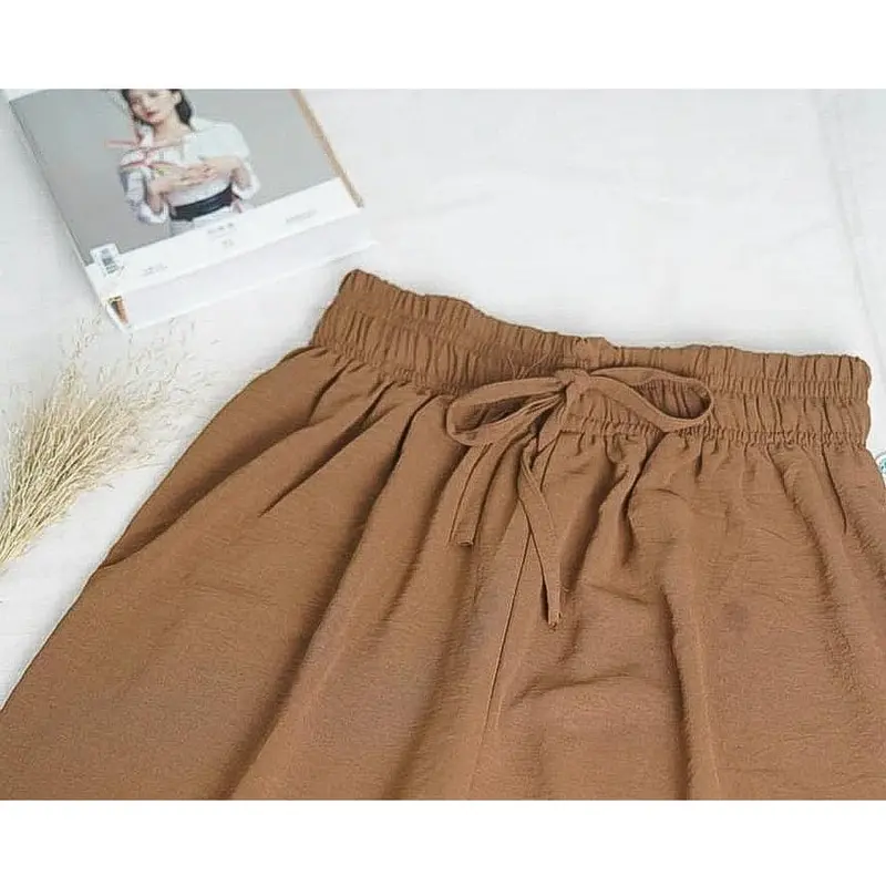 100RIBU DAPAT 5PCS KULOT PENDEK 7/8 CRINKLE AIRFLOW / CELANA KULOT PENDEK WANITA (BISA COD) 4
