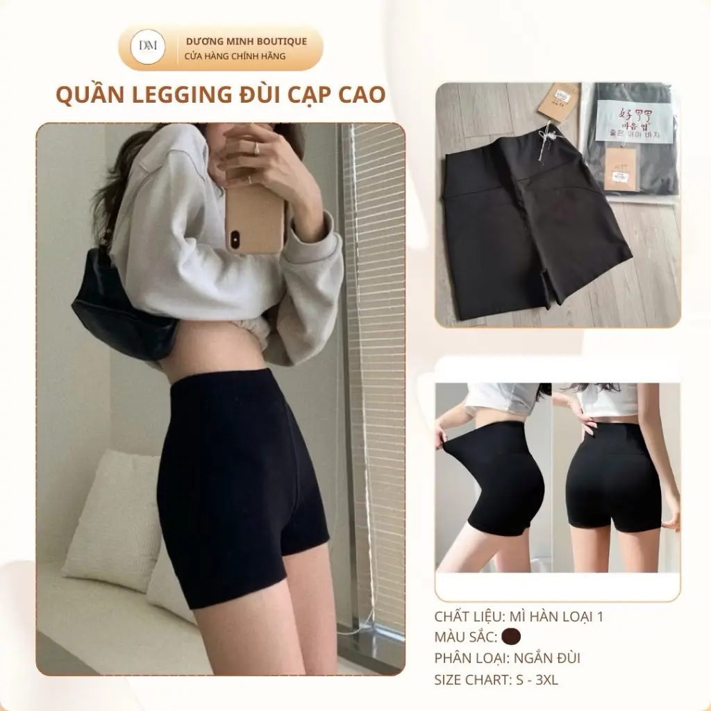 [Mẫu MỚI] Quần legging đùi cạp lưng cao chất Umi đẹp có mẫu 2 túi và mẫu 4 túi