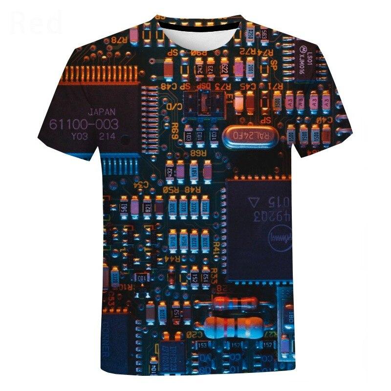 Kaos Mekanik Komputer PCB Full Printing Dri Fit Distro Kerja Pria Dewasa Baju Atasan Cowok Digital Keren 1