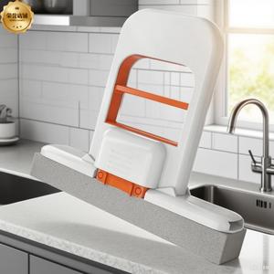 Hands-Free Folding Mini Mop.Mop Mini Lipat Bebas Tangan, Mop Span Penyerap, untuk Pembersihan Meja, Isi Rumah, Mop Penyingkiran Noda Kering dan Basah Supplies