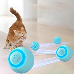 USB充電式スマートローリングボール、自動回転インタラクティブキャットトイ、犬猫対応ペット用知育おもちゃ、運動不足対策アクセサリー