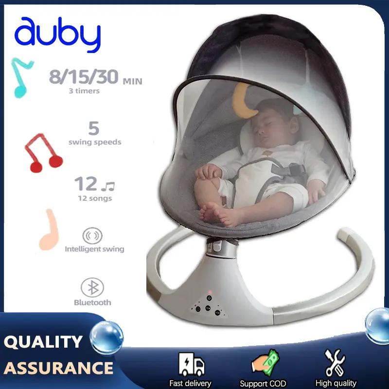 Auby Baby electric rocking chair, intelligent music cradle, foldable mosquito proof crib automatic  baby multifunctional  walker