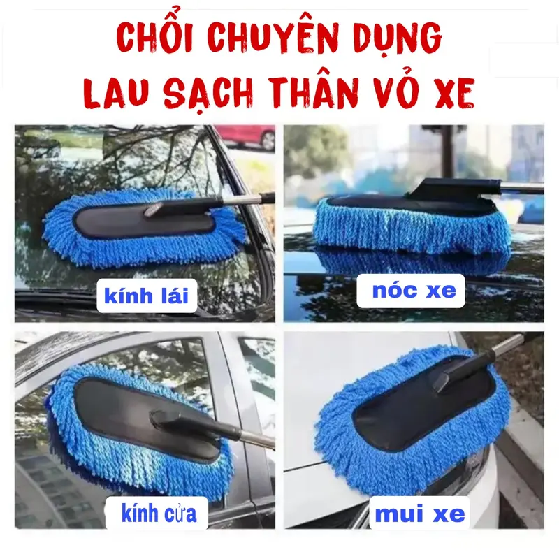 Chổi Lau Xe Ô Tô-Chổi Rửa Xe Ô Tô Chuyên Dụng-Chỉnh Độ Dài Ngắn-Sợi Mềm Bảo Vệ Thân Vỏ Xe 1