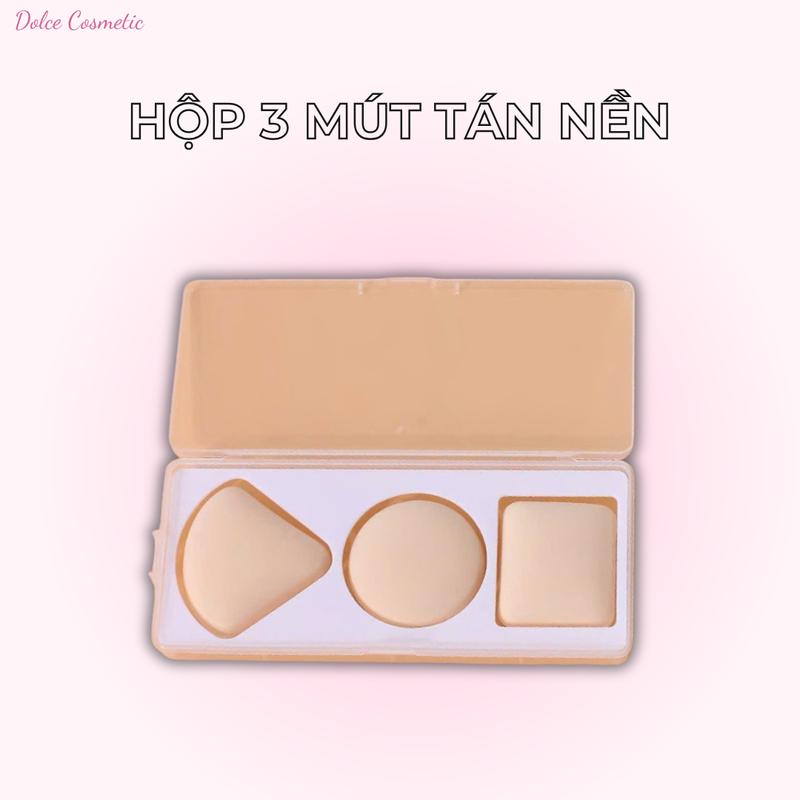 BEAUTY BLENDER Mút Trang Điểm Nền Khô Và Ẩm Mềm Mại Kèm Hộp Đựng Tiện Lợi Cosmetic Nữ Women