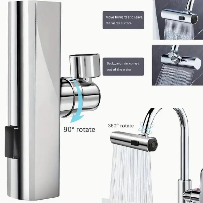 360° Rotatable Kitchen Faucet, 1 Count 3 Modes Kitchen Faucet, Modern Style Kitchen Sink Extension, Home Kitchen Accessories 5