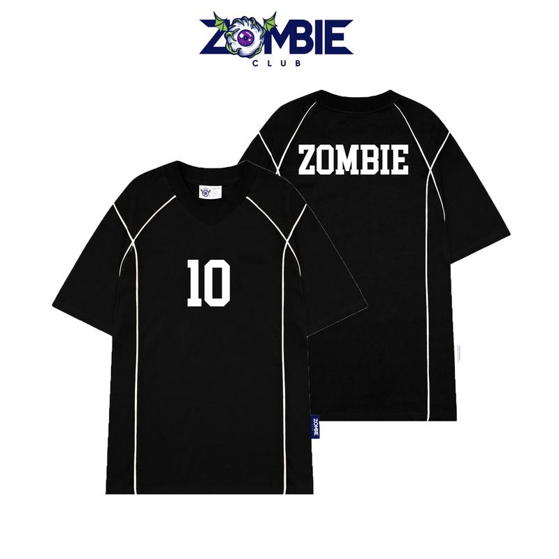 Áo Thun Zombie Club TEN SPORT, THÊU full viền sọc, Unisex, Cotton100 Chính Hãng Menswear Nam Nữ
