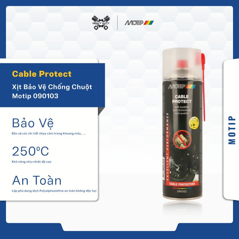 Xịt Chống Chuột Motip 500ml - Bảo Vệ Khoang Máy, Dây Cáp Cao Su Hiệu Quả