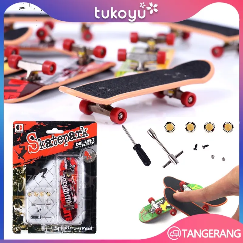 Fingerboard merk Skatepark Mainan papan Skateboard jari ukuran mini miniatur hobi koleksi Kado Fidget 4