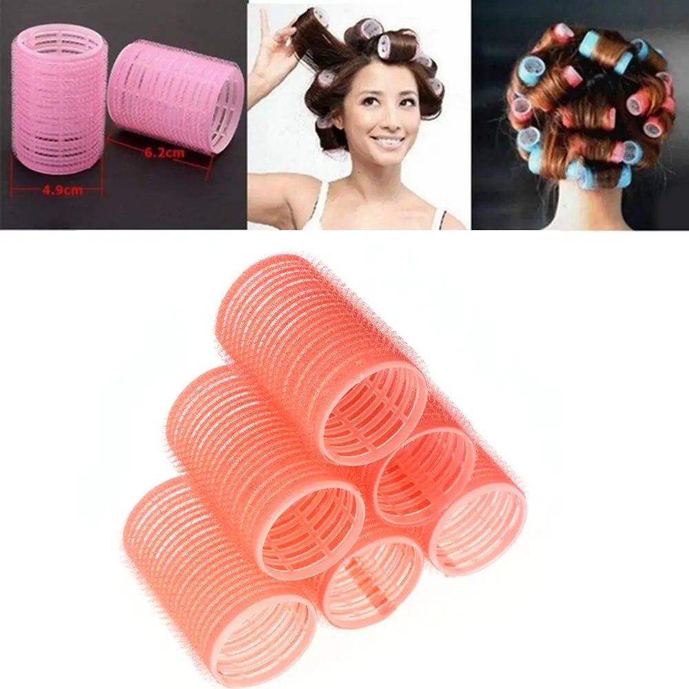 6 Pcs Random Color Multi Size Hair Styling Tools Professional Hairdressing Curlers  Self Grip Salon Hair Rollers