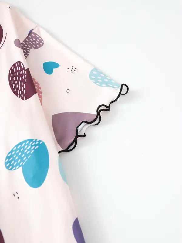 【Plus Size】 Heart Print Nightdress, Casual Comfy Short Sleeve Nightgown for Women, Women's Sleepwear for Summer, Loungewear 3