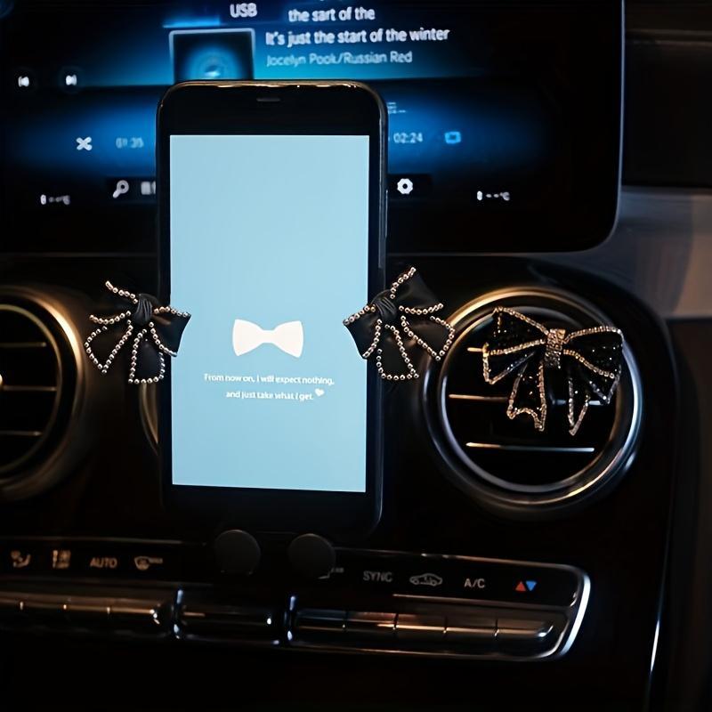 Car Air Vent Phone Holder, Cute Bowknot Design Car Phone Holder, Universal Car Interior Accessories for Women 3