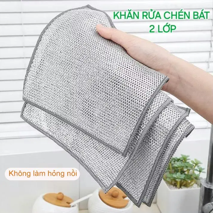 Miếng Rửa Chén Bát Xong Nồi Giẻ Rửa Chén Miếng Vệ Sinh Đa Năng Khăn Vải Sợi Kim Loại Cọ Rửa Trong Gia Đình Bọt Biển Làm Sạch