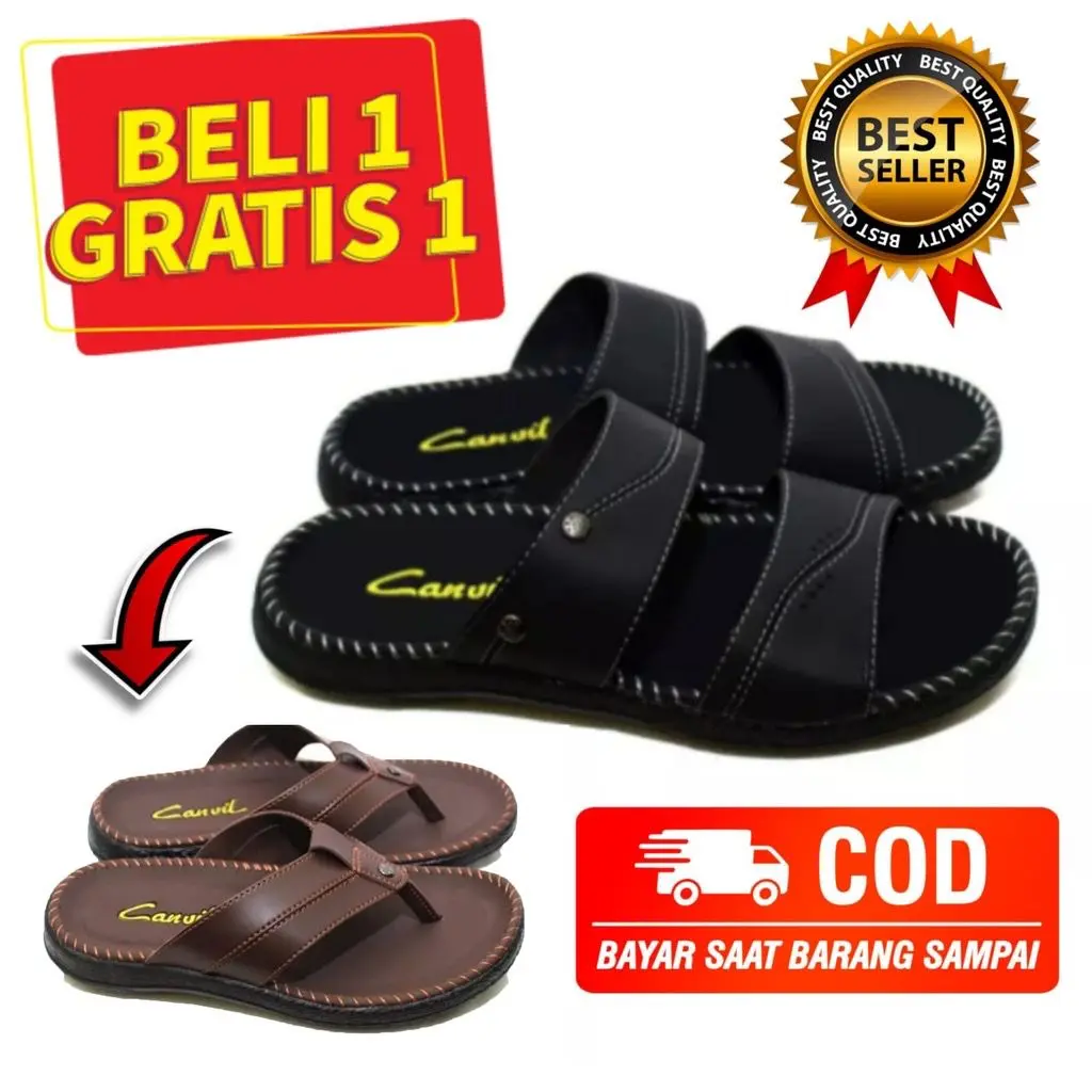 Beli 1 Gratis 1 Sandal Terlaris Sandal Pria Sandal Selop Sandal Japit Sandal Selop Sandal Slip On Sendal