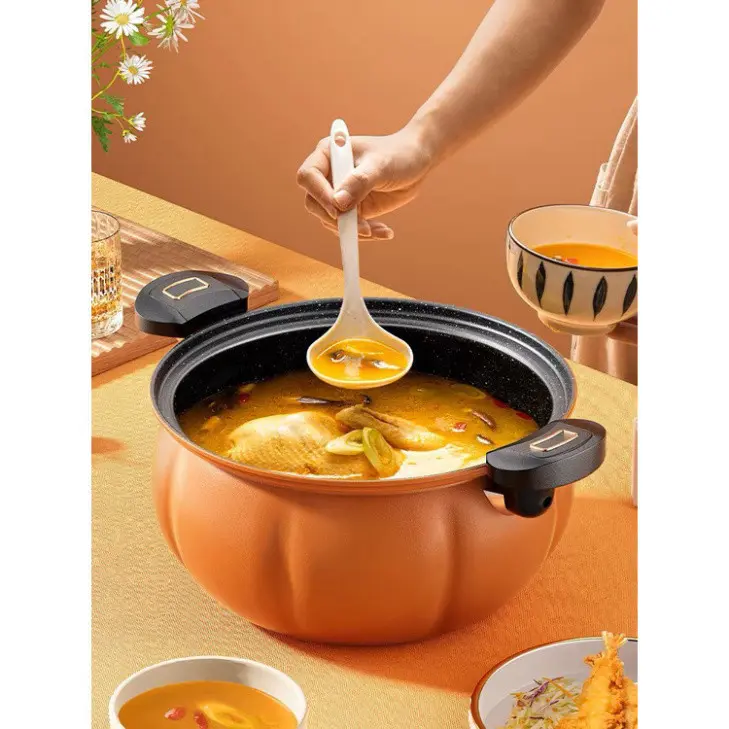 Nồi Áp Suất Bí Ngô Chống Dính 8L Thông Minh - Nồi Hầm 4in1 Hầm Gà, Cháo, Nồi Chiên, Xào Nấu Đa Năng 4