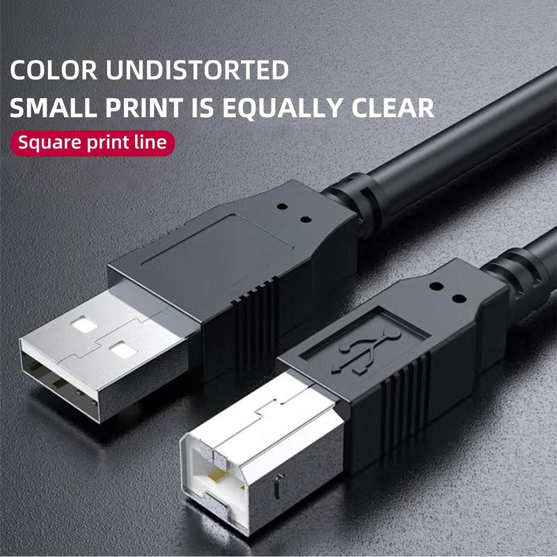 Product Introduction of USB 2.0 Printer Cable, 1 Piece High Speed Printer Cable, Universal Printer Cable for HP Canon Epson, Printer Accessories 6