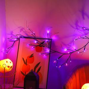 Vine Shape Halloween LED Light, 1 Count USB Rechargeable Simulation Tree Light, Decorative Light for Home Party Festival, Halloween Decor