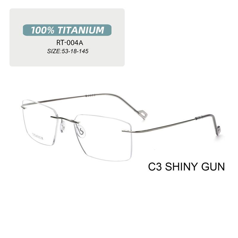 Product Introduction of Shile Replica RT-004-A Business Rimless Pure Titanium Optical Glasses Frame No Hinge Super Elastic Made in Shenzhen 9