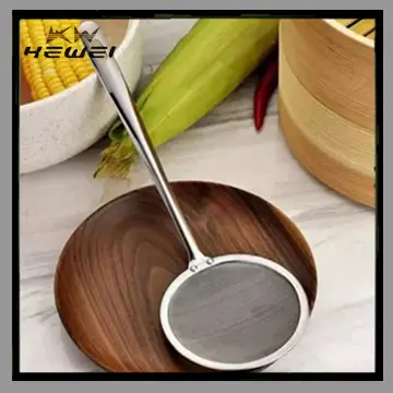 KEWEI Mesh Handle Strainer Filter Scoop Colander Spoon Stainless