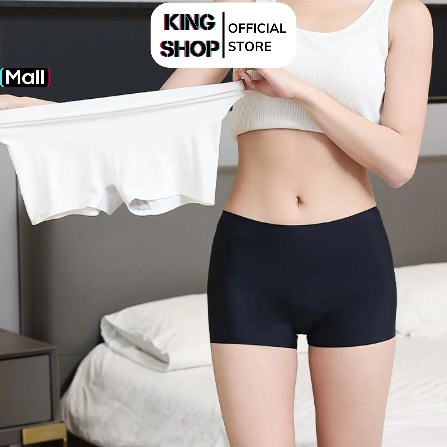 Quần bảo hộ mặc váy, quần lót nữ su mềm mịn, không lộ viền kháng khuẩn, quần mặc trong váy KINGSHOP Women Màu Trắng ôm hông soyeon quầnbảohộ dí V8205