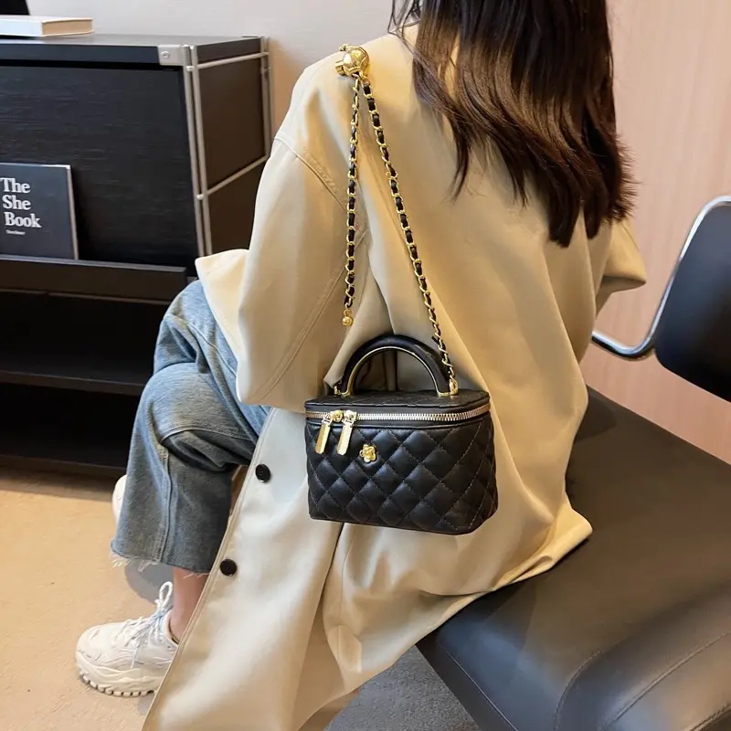 Túi cốp da quai kiềng mạ size 18 Bag Nữ Da 5