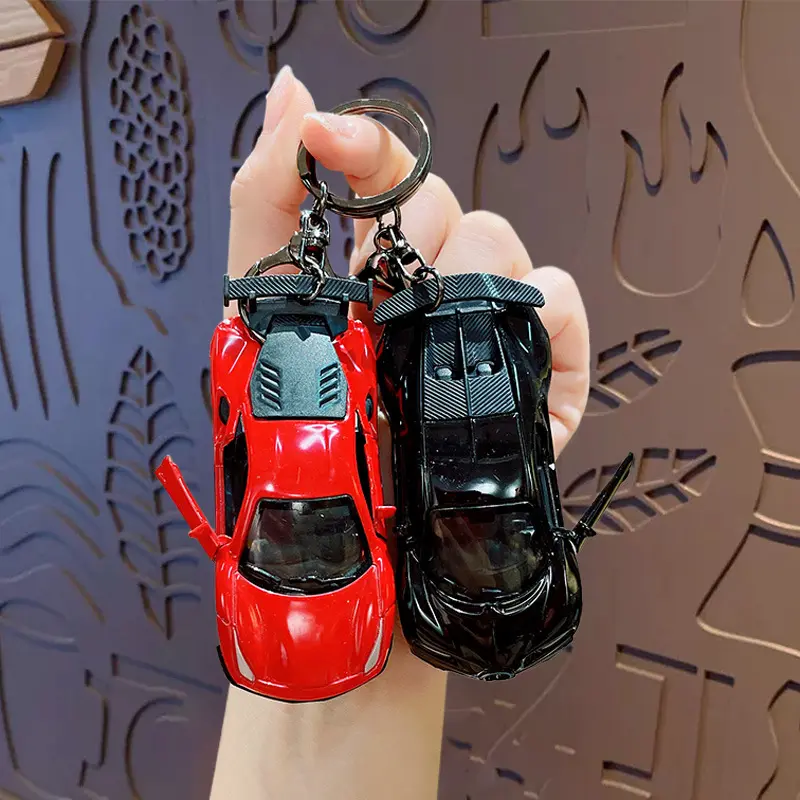 Creative Simulation Mini Sports Car Keychain Pendant Cartoon Schoolbag Car Pendant Key Chain Creative Gift
