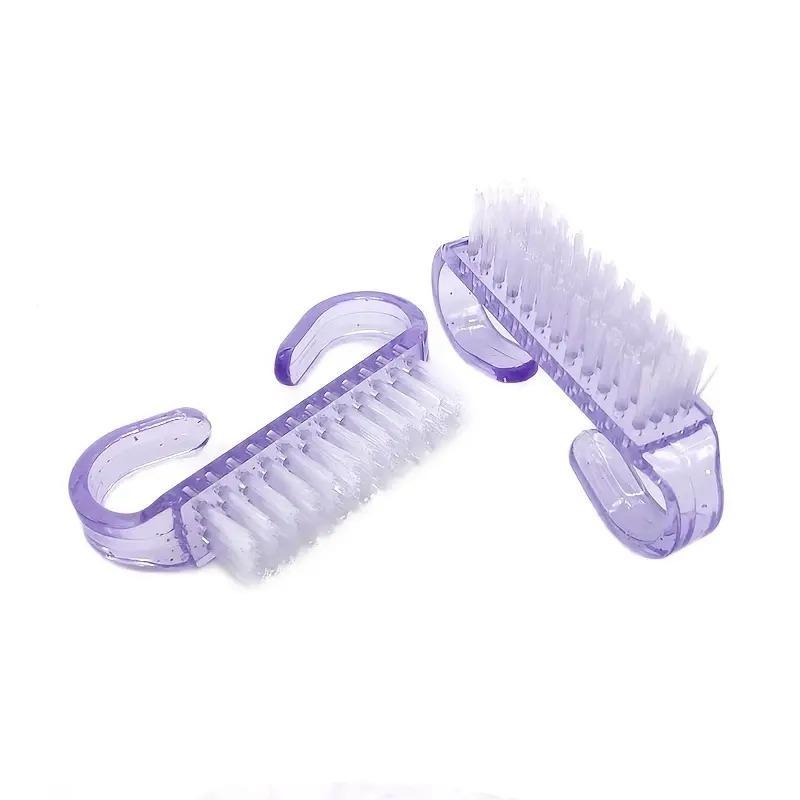 2pcs Random Color Nail Cleaning Brush, Plastic Dust Clean Brush, Soft Pedicure Rectangular Head Clear Nail Manicure Tool 6