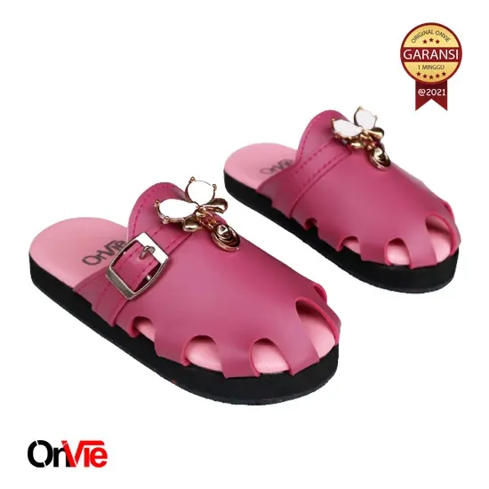 Slop Anak Perempuan Manik KupuKupu | Flat Sandal Formal Anak Kupu kupu
