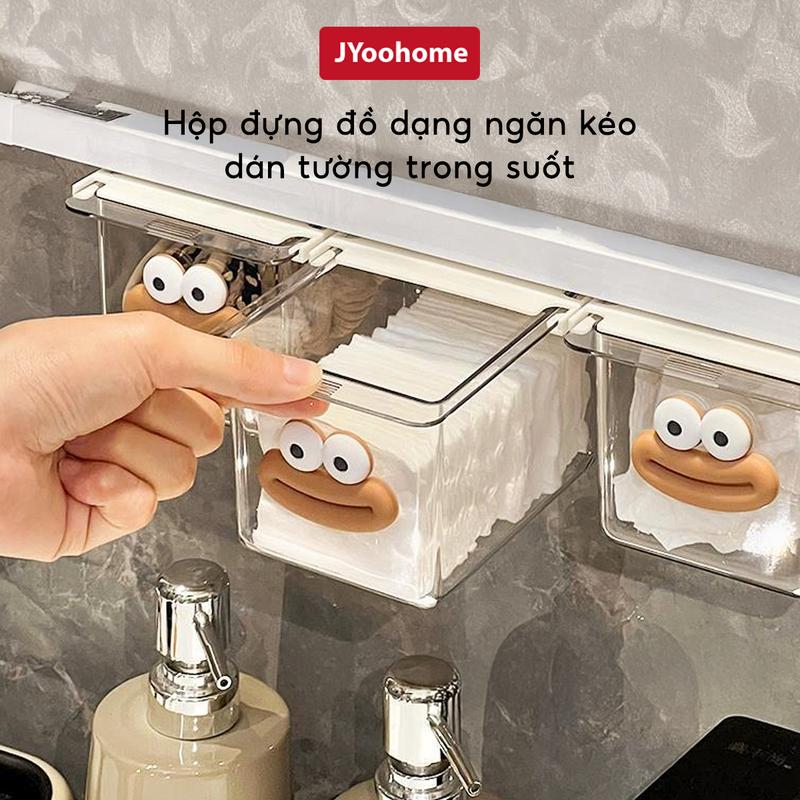 COMBO 2 Hộp Đựng Đồ Ngăn Kéo Trong Suốt Hình Chú Vịt JYoohome Khay Đựng Bông Tẩy Trang Dưới Tủ Bàn Tiện Lợi 