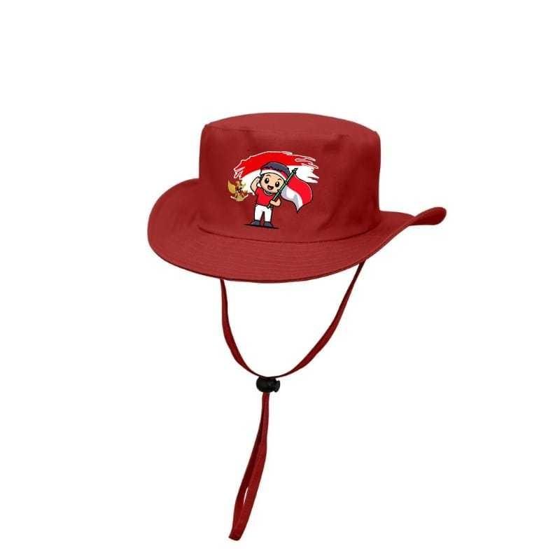Topi Rimba Anak Merah Putih Sablon Dirgahayu INDONESIA HUT RI 17 Agustus Merdeka 4