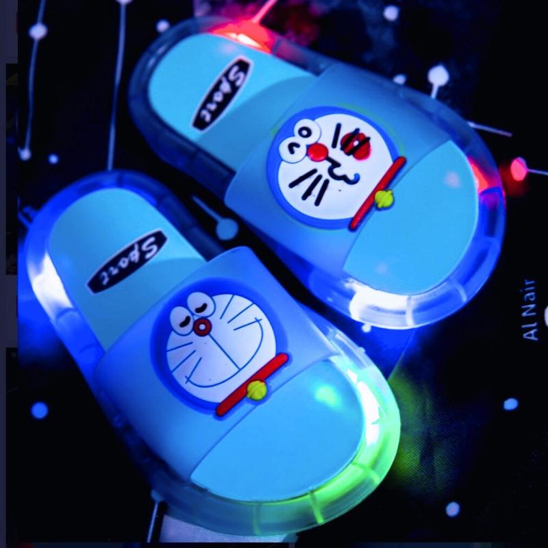 Dép phát sáng Mon Cho Bé 1-12 tuổi tặng phụ kiện dép có đèn Sandal Dép Sandal Kem