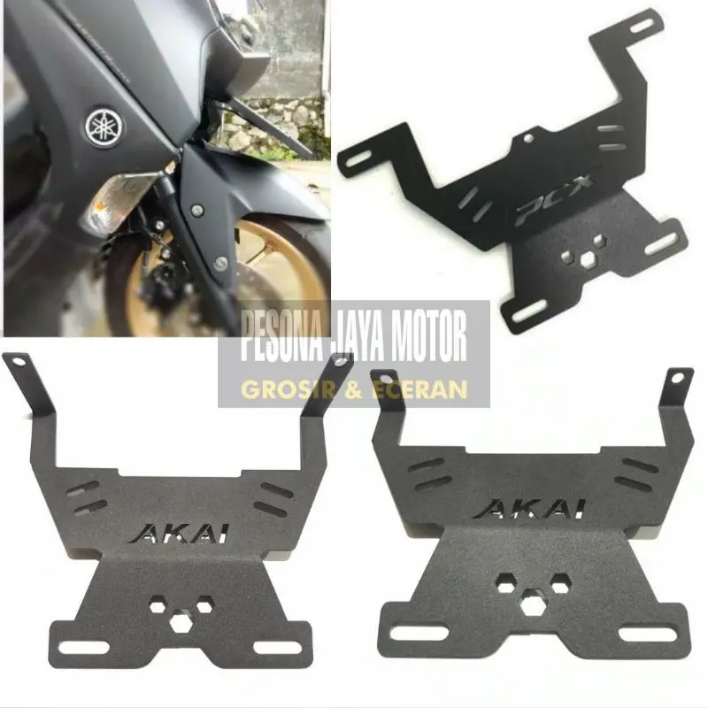 Breket Tatakan Plat Nomor Dibawah Lampu Akai Racing  Nmax Lama,Nmax New 2020,Aerox Old,Aerox New,Honda Pcx 150,Honda Pcx 160 New
