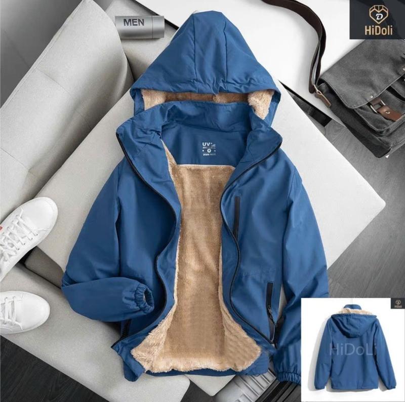 Áo Khoác Gió nam nữ Lót Lông Cừu 3 khoá - 2 lớp dày dặn. In ngực che khoá Menswear Jacket- Chống nước, chống gió, giữ ấm cơ thể 1