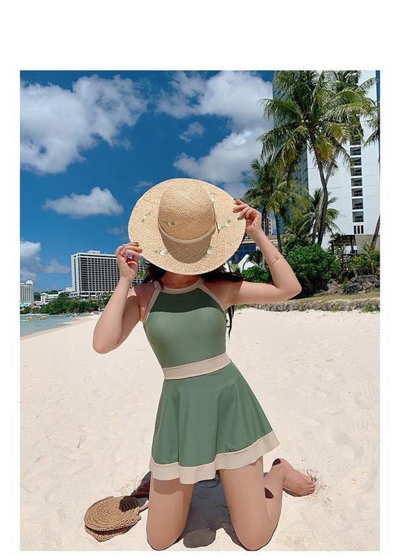 Product Introduction of New One Piece Skirt Ladies Style One Piece Swimsuit Women's Small Fresh Backless Strap Conservative Slim Bikini 13