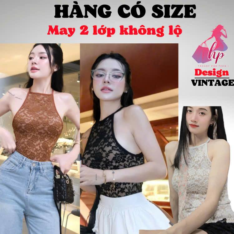 Áo ba lỗ cổ yếm body ren hoa 2 lớp basic, áo kiểu tanktop nữ thiết kế tôn dáng sang chảnh mùa hè G913 Women có bigsize