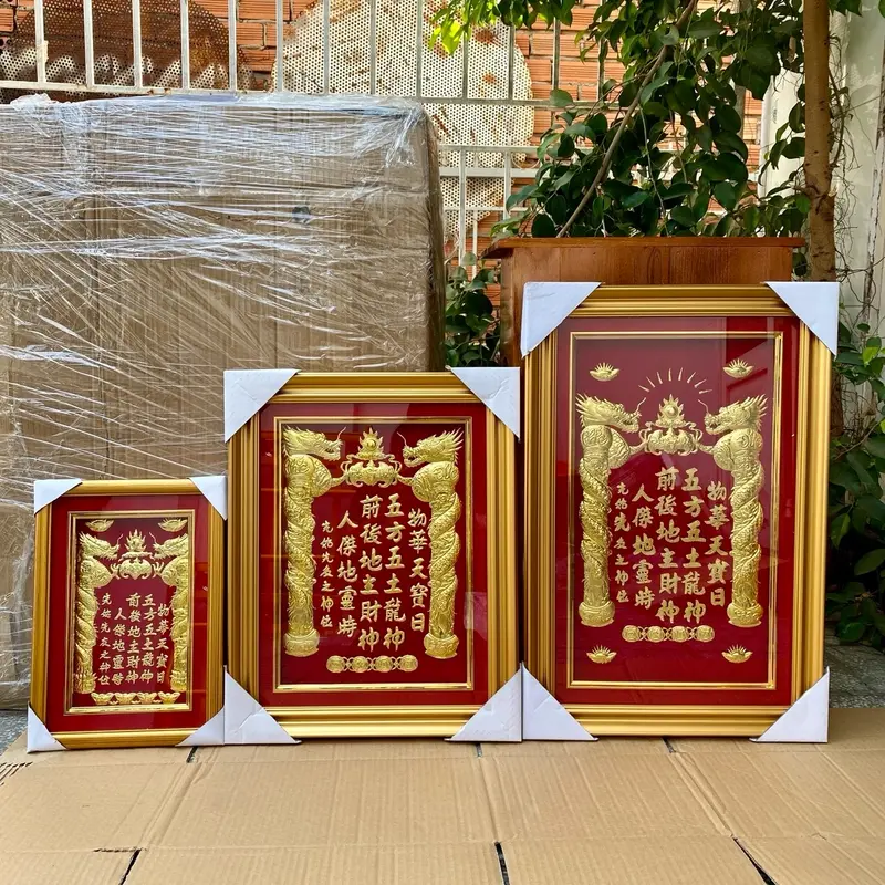 [HÀNG ĐẸP_CAO CẤP] Bài vị bàn thờ thần tài ông địa dát vàng nền đỏ cao cấp đủ size Gỗ Decor Decor Phòng Trang Trí Nhà Đồng 0