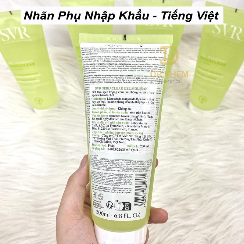 Sữa Rửa Mặt SVR Cho Da Dầu Mụn - SVR Sebiaclear Gel Moussant 55ml-200ml-400ml Loại Bỏ Tế Bào Da Chết SRM - Dr Thêm 4