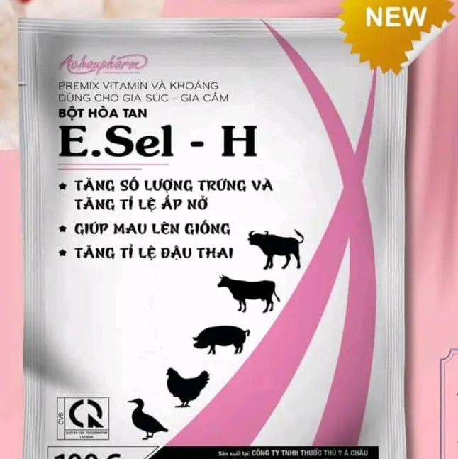 E.SEL-H 100G GIÚP BÒ HEO MAU LÊN GIỐNG - TĂNG SẢN LƯỢNG TRỨNG VÀ TĂNG TỈ LỆ ẤP NỞ TRÊN GÀ 1