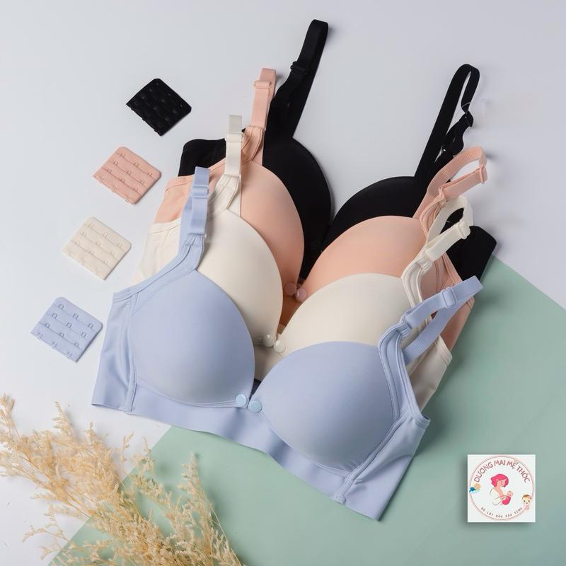 Áo Lót SU ĐÚC Cho Mẹ Bầu Và Cho Con B. ú (Kèm Khuy Nối Chất Su Mềm Mại không Gọng Thiết kế quai áo chữ S Nâng đỡ Chống Ngực Chẩy xệ mẫu 2024 set  áo