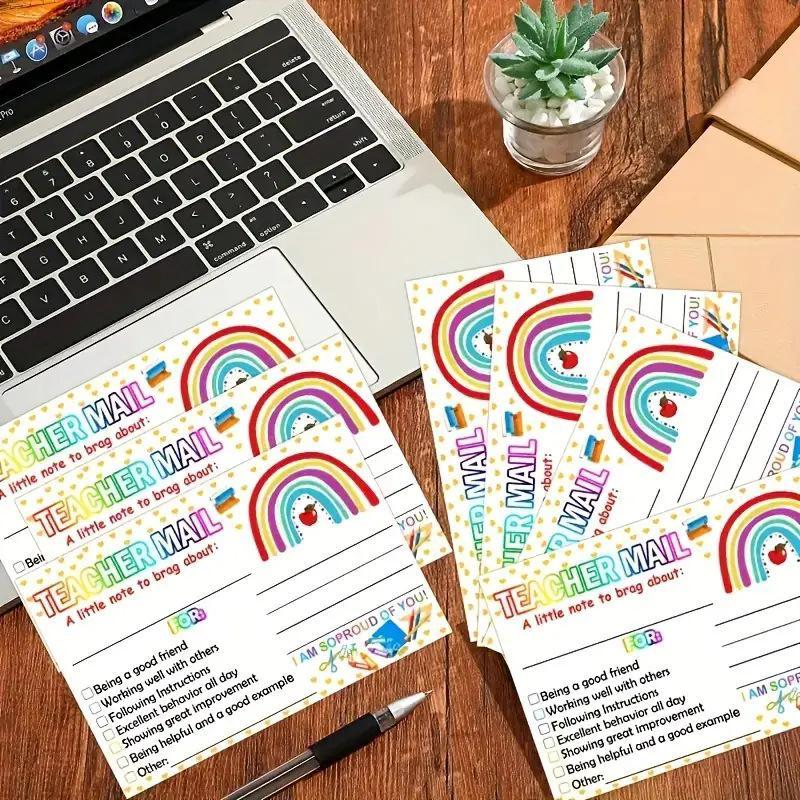 Teacher's Mail Good Behavior Card, Pastel Color Classroom Behavior Incentive Card, Student Behavior Motivation Postcard, School Supplies 4