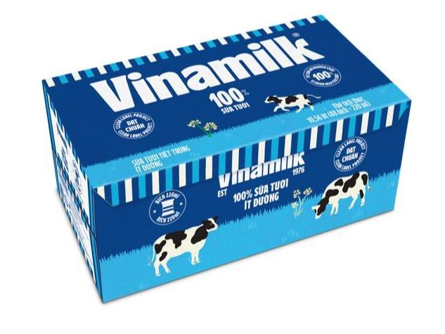 Sữa tươi tiệt trùng 100% Vinamilk ít đường 220ml - Thùng 48 bịch