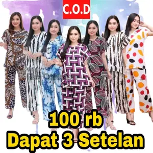 Setelan celana panjang cp standart dan jumbo rayon 100rb dapat 3