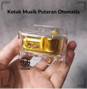 Kotak Musik Otomatis Putar Music Box Automatic Acrylic Akrilik Kado Ulang Tahun Unik Vintage Antik