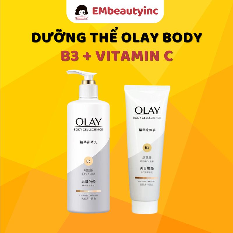 Dưỡng Thể OLAY Body Cellscience B3 Optic Glow & Radiance Hỗ Trợ Dưỡng Trắng Mềm Mịn Da - Dạng Chai 260g / Tuýp 85ml
