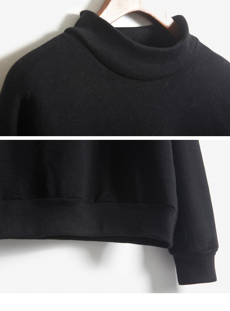 Product Introduction of Korean solid color fleece hoodie women's autumn and winter new baseball jacket student coat small high neck loose thick hoodie 59