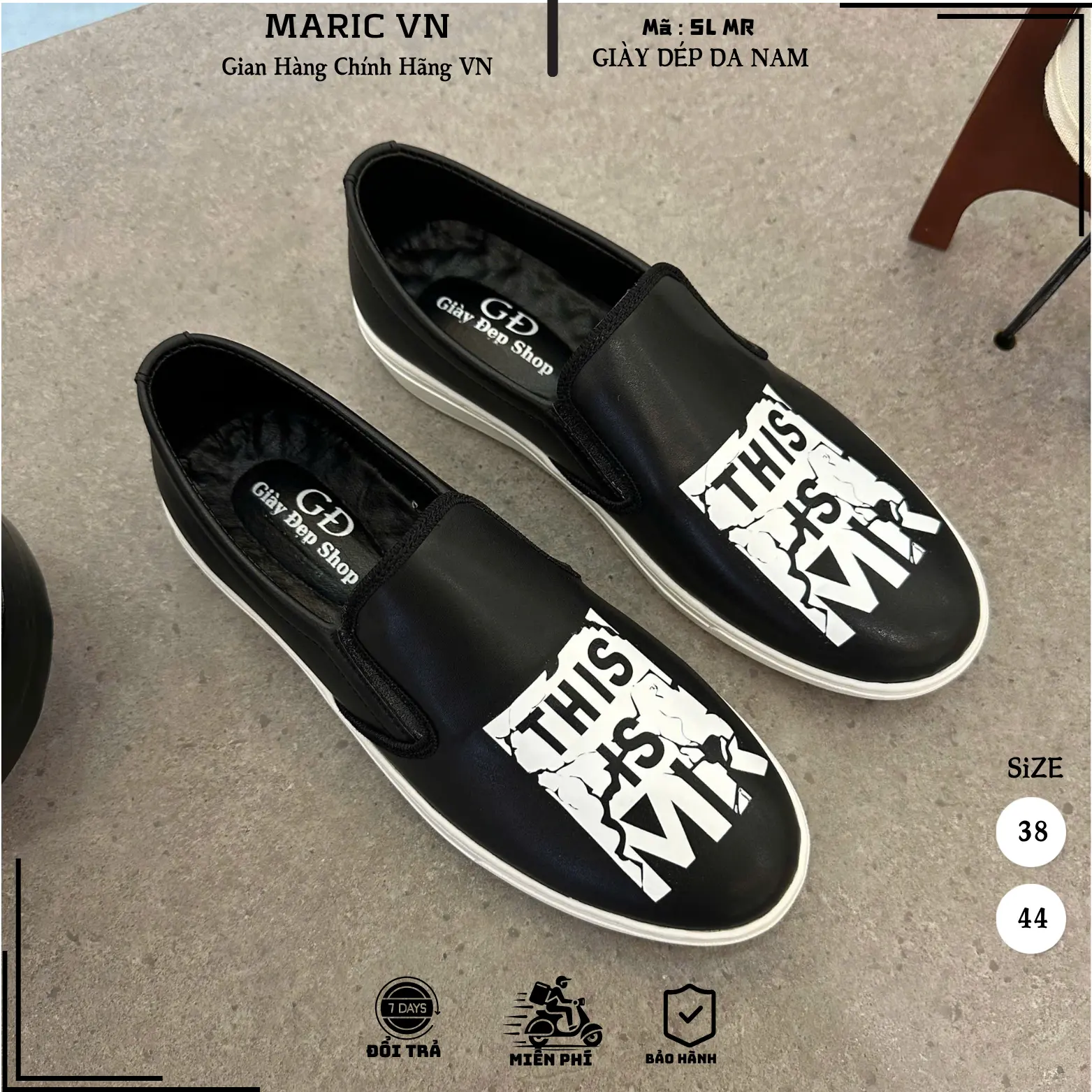 Giày Lười Slipon In Hoạ Tiết MARIC , Khâu Đế Chắc chẵn, Đế Cao Su Chống Trơn Trượt. Trending 2024 Bảo Hành 6 Tháng !!!