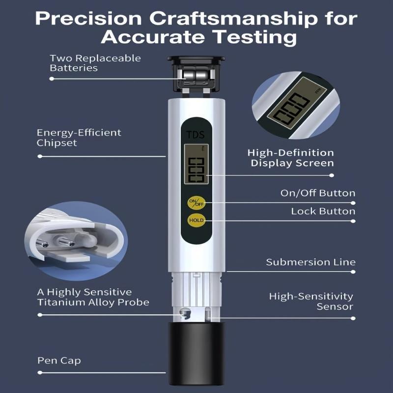 Product Introduction of 3 in 1 TDS Meter, Digital Water Tester, Professional TDS, Temperature and EC Meter, Accurate Ideal PPM Meter for Drinking Water, Aquariums, RO System 6