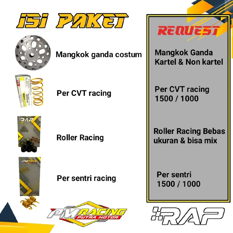 PAKET UPGRADE KIRIAN  CVT ANTI GEREDEG BEAT FI BEAT STREET BEAT DELUX SCOOPY FI 1
